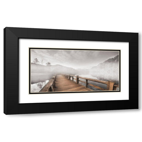 Lake Cherokee Dock Black Modern Wood Framed Art Print with Double Matting by Deiter, Lori
