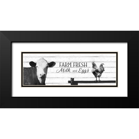 Farm Fresh Milk and Eggs Black Modern Wood Framed Art Print with Double Matting by Deiter, Lori