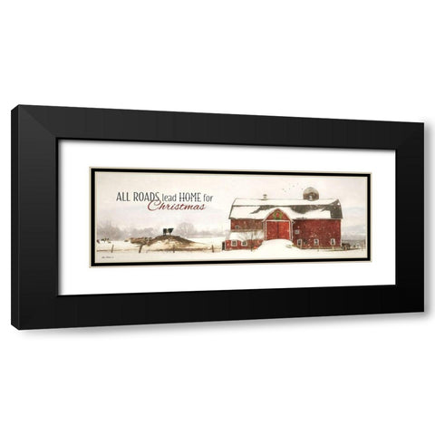 All Roads Lead Home for Christmas Black Modern Wood Framed Art Print with Double Matting by Deiter, Lori