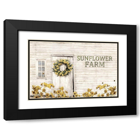 Sunflower Farm Black Modern Wood Framed Art Print with Double Matting by Deiter, Lori