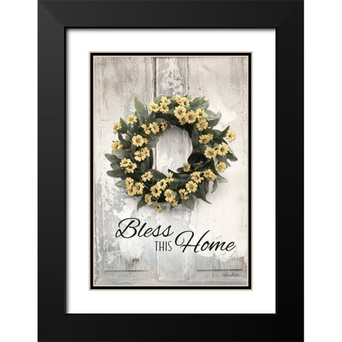 Bless This Home Black Modern Wood Framed Art Print with Double Matting by Deiter, Lori