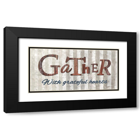 Gather with Graceful Hearts Black Modern Wood Framed Art Print with Double Matting by Deiter, Lori
