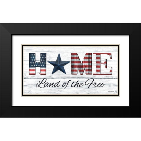 Home - Land of the Free Black Modern Wood Framed Art Print with Double Matting by Deiter, Lori