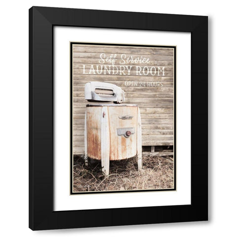 Laundry Room Black Modern Wood Framed Art Print with Double Matting by Deiter, Lori