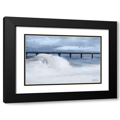 Blue Wave   Black Modern Wood Framed Art Print with Double Matting by Deiter, Lori