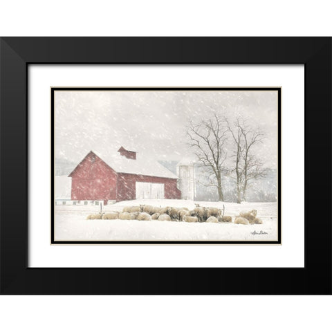 Talk is Sheep Black Modern Wood Framed Art Print with Double Matting by Deiter, Lori