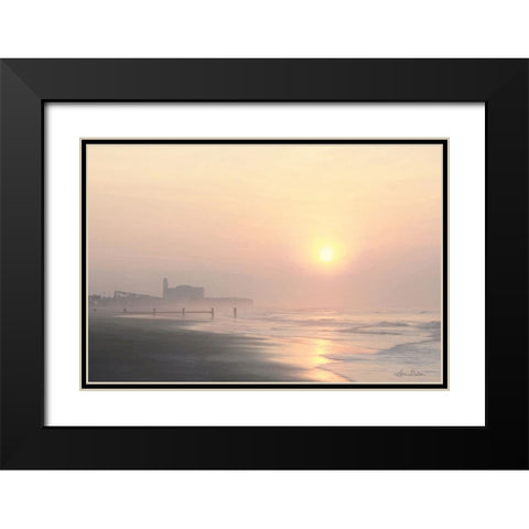 Ocean City Sunrise    Black Modern Wood Framed Art Print with Double Matting by Deiter, Lori