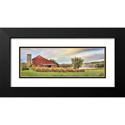 Tioga Hay Bales Black Modern Wood Framed Art Print with Double Matting by Deiter, Lori