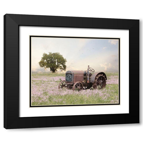 Tractor at Sunset   Black Modern Wood Framed Art Print with Double Matting by Deiter, Lori