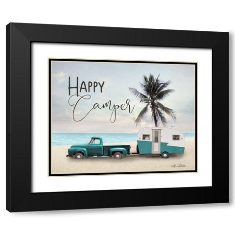 Happy Camper    Black Modern Wood Framed Art Print with Double Matting by Deiter, Lori