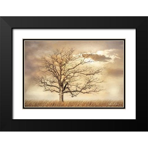 Golden Tree     Black Modern Wood Framed Art Print with Double Matting by Deiter, Lori