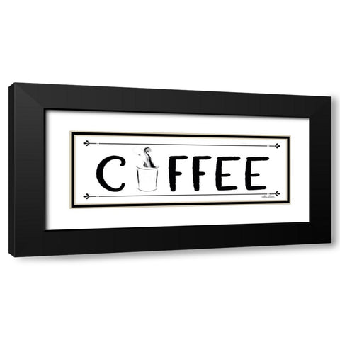 Coffee Banner Black Modern Wood Framed Art Print with Double Matting by Deiter, Lori