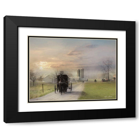 Morning Exercise Black Modern Wood Framed Art Print with Double Matting by Deiter, Lori