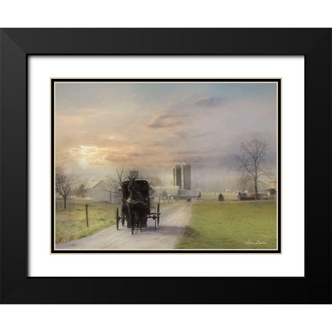 Morning Exercise Black Modern Wood Framed Art Print with Double Matting by Deiter, Lori