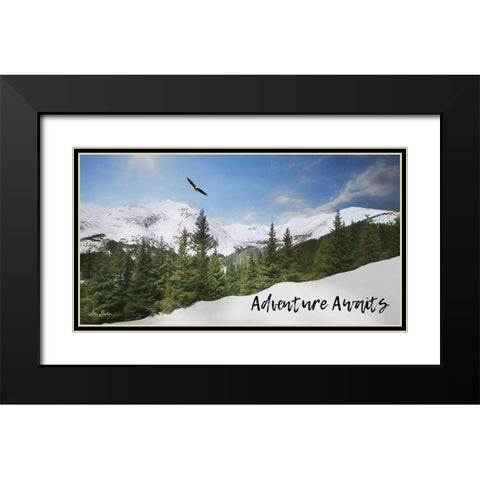 Adventure Awaits Black Modern Wood Framed Art Print with Double Matting by Deiter, Lori