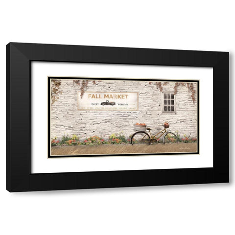Fall Market with Bike   Black Modern Wood Framed Art Print with Double Matting by Deiter, Lori