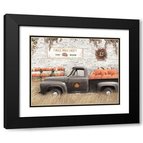 Fall Pumpkin Market       Black Modern Wood Framed Art Print with Double Matting by Deiter, Lori