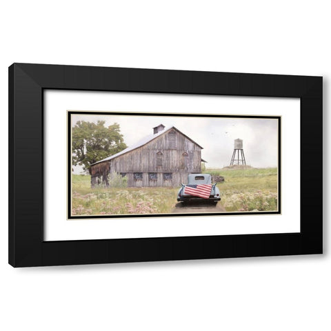 Flag on Tailgate Black Modern Wood Framed Art Print with Double Matting by Deiter, Lori