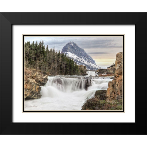 Swiftcurrent Falls          Black Modern Wood Framed Art Print with Double Matting by Deiter, Lori