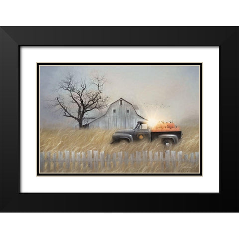Fall Pumpkin Harvest  Black Modern Wood Framed Art Print with Double Matting by Deiter, Lori