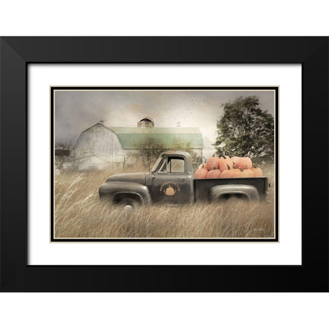 Happy Harvest Truck Black Modern Wood Framed Art Print with Double Matting by Deiter, Lori