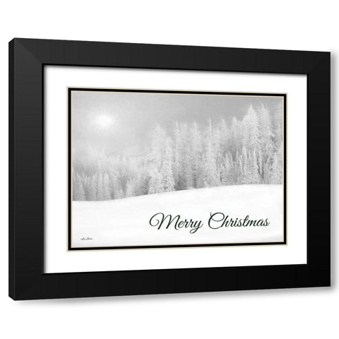 Merry Christmas Snowy Trees    Black Modern Wood Framed Art Print with Double Matting by Deiter, Lori