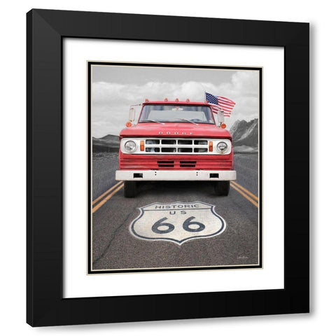 Dodge on Route 66 Black Modern Wood Framed Art Print with Double Matting by Deiter, Lori