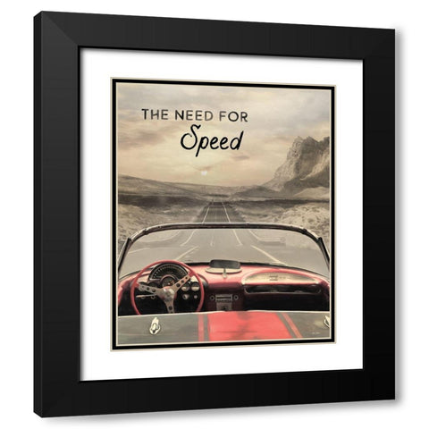 The Need for Speed Black Modern Wood Framed Art Print with Double Matting by Deiter, Lori