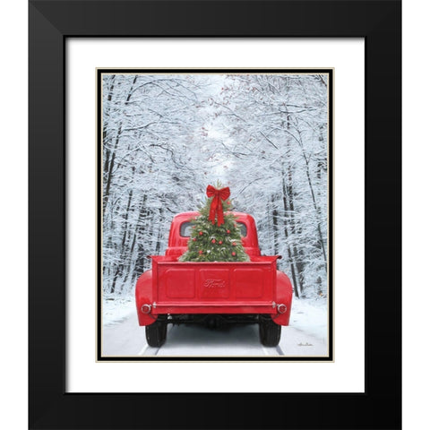 Snowy Drive in a Ford Black Modern Wood Framed Art Print with Double Matting by Deiter, Lori
