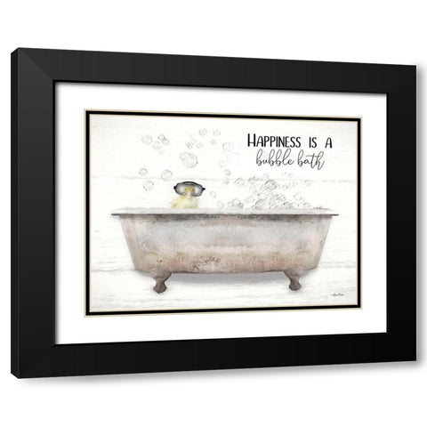 Happiness is a Bubble Bath Black Modern Wood Framed Art Print with Double Matting by Deiter, Lori