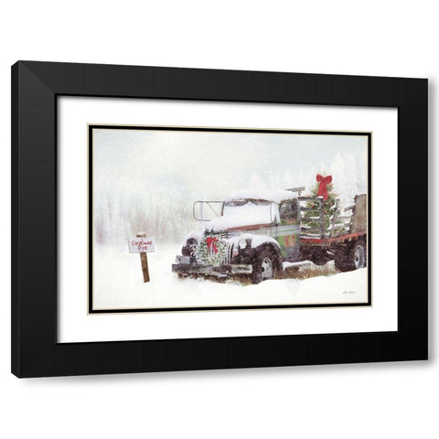 Wyoming Tree Farm Black Modern Wood Framed Art Print with Double Matting by Deiter, Lori