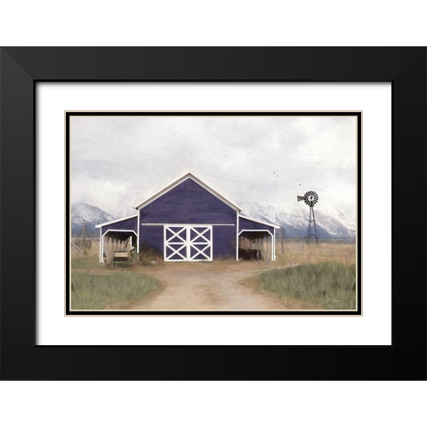 Navy Barn in Tetons     Black Modern Wood Framed Art Print with Double Matting by Deiter, Lori