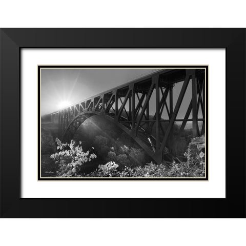 Sunrise at Letchworth Black and White Black Modern Wood Framed Art Print with Double Matting by Deiter, Lori