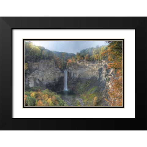 Autumn at Taughannock Falls    Black Modern Wood Framed Art Print with Double Matting by Deiter, Lori