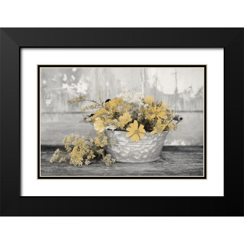 Gold Wildflowers I      Black Modern Wood Framed Art Print with Double Matting by Deiter, Lori