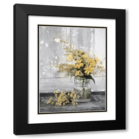 Gold Wildflowers II       Black Modern Wood Framed Art Print with Double Matting by Deiter, Lori