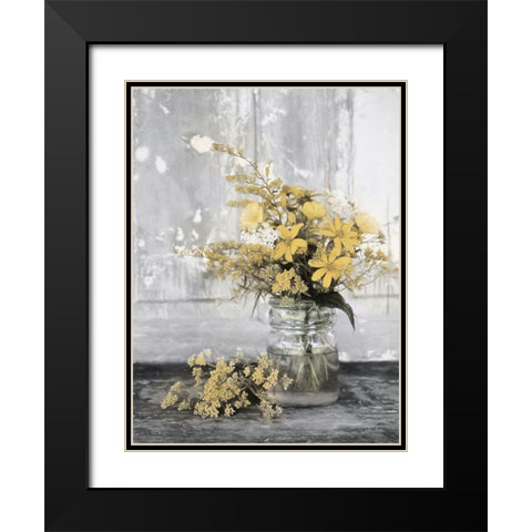Gold Wildflowers II       Black Modern Wood Framed Art Print with Double Matting by Deiter, Lori