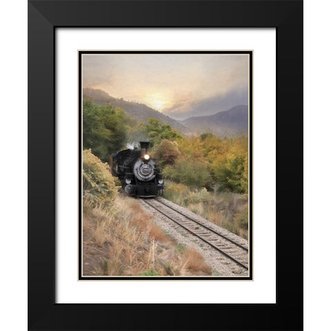 Durango Train at Sunset Black Modern Wood Framed Art Print with Double Matting by Deiter, Lori