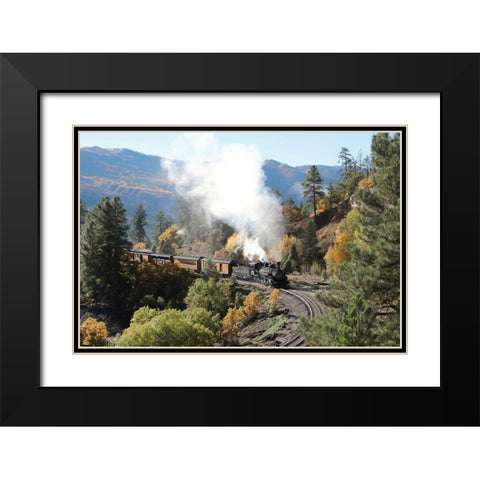 Durango Silverton Train IV Black Modern Wood Framed Art Print with Double Matting by Deiter, Lori