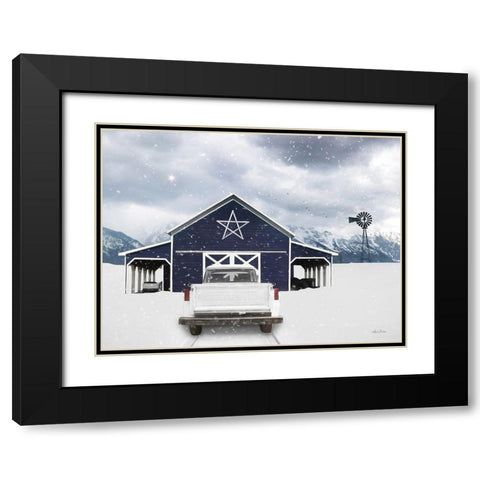 White Chevy at Navy Barn Black Modern Wood Framed Art Print with Double Matting by Deiter, Lori