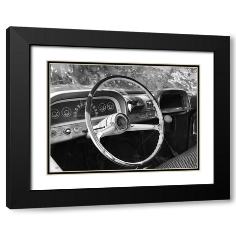 Chevy Steering Wheel Black Modern Wood Framed Art Print with Double Matting by Deiter, Lori