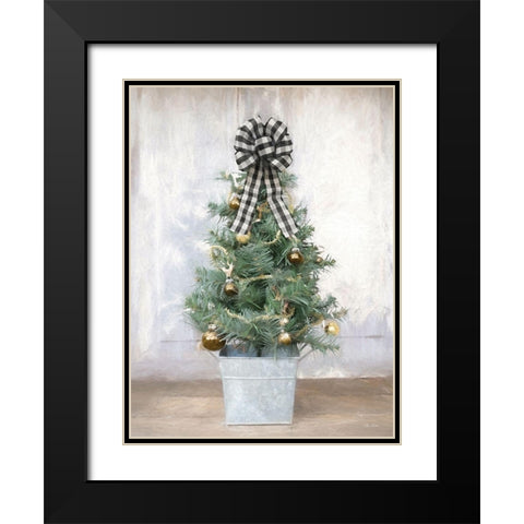 Buffalo Plaid Mini Tree   Black Modern Wood Framed Art Print with Double Matting by Deiter, Lori
