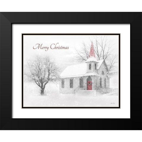 Snowy Chapel II    Black Modern Wood Framed Art Print with Double Matting by Deiter, Lori
