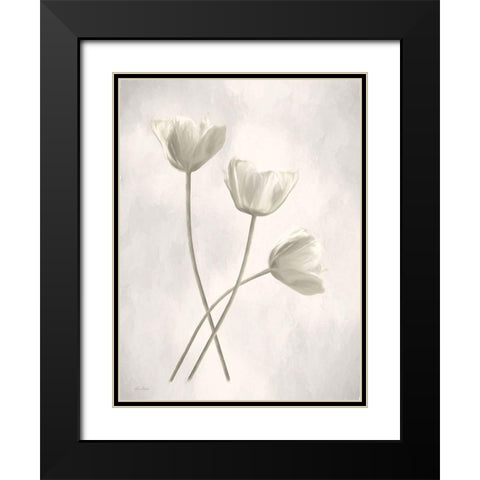 Bleached Tulips III Black Modern Wood Framed Art Print with Double Matting by Deiter, Lori