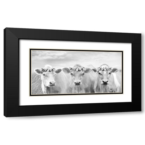 The Flower Girls Black Modern Wood Framed Art Print with Double Matting by Deiter, Lori