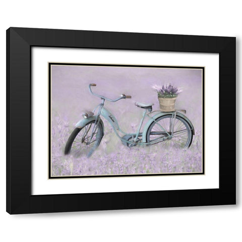 Bicycle in Lavender Black Modern Wood Framed Art Print with Double Matting by Deiter, Lori