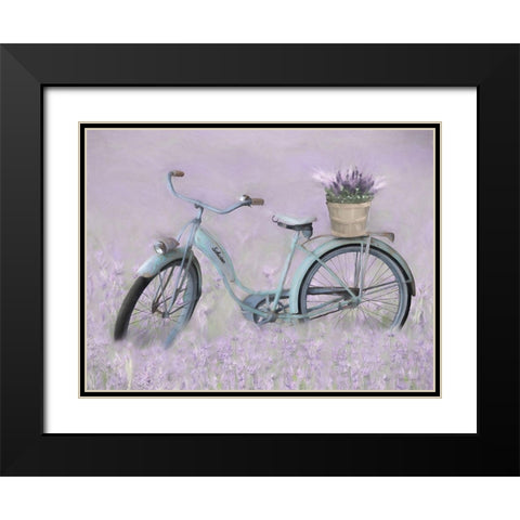 Bicycle in Lavender Black Modern Wood Framed Art Print with Double Matting by Deiter, Lori