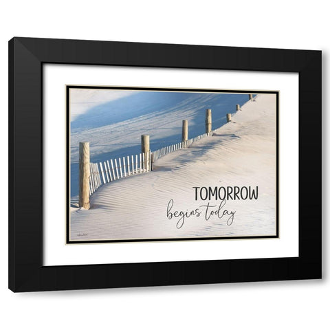 Tomorrow Begins Today Black Modern Wood Framed Art Print with Double Matting by Deiter, Lori