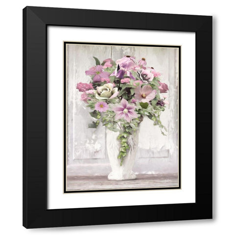 Let Love Bloom    Black Modern Wood Framed Art Print with Double Matting by Deiter, Lori