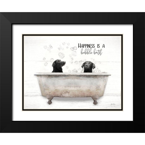 Happiness is a Bubble Bath Black Modern Wood Framed Art Print with Double Matting by Deiter, Lori